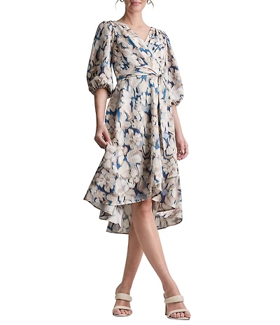 DKNY By Donna Karan Balloon Sleeve Midi Hi-Low Dress