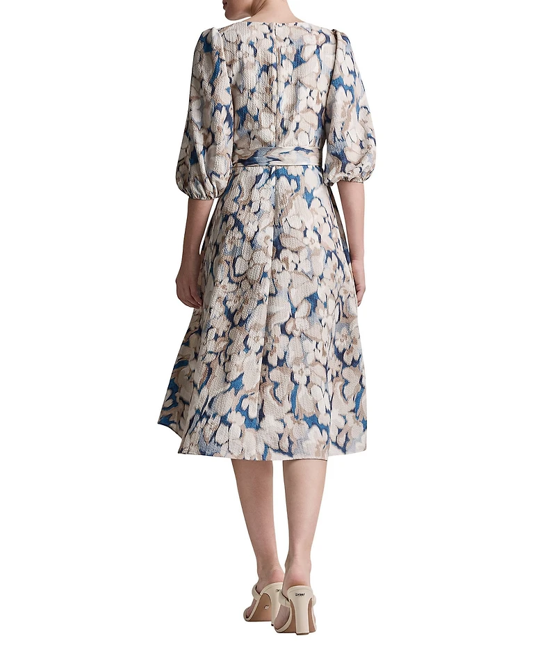 DKNY By Donna Karan Balloon Sleeve Midi Hi-Low Dress