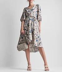 DKNY By Donna Karan Balloon Sleeve Midi Hi-Low Dress