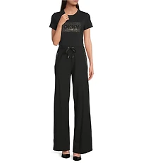 DKNY By Donna Karan Bank St. Ponte Wide Leg Pants