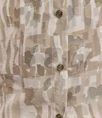 DKNY by Donna Karan Burnout Short Sleeve Button Front Shirt