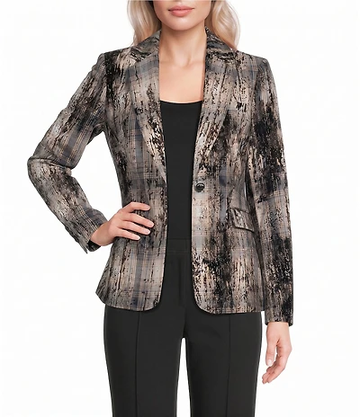 DKNY by Donna Karan Button Notch Collar Long Sleeve Jacket