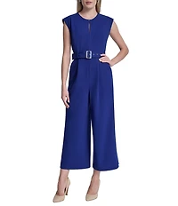 DKNY by Donna Karan Cap Sleeve Ankle Length Wide Leg Jumpsuit