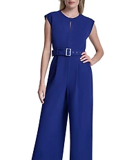 DKNY by Donna Karan Cap Sleeve Ankle Length Wide Leg Jumpsuit
