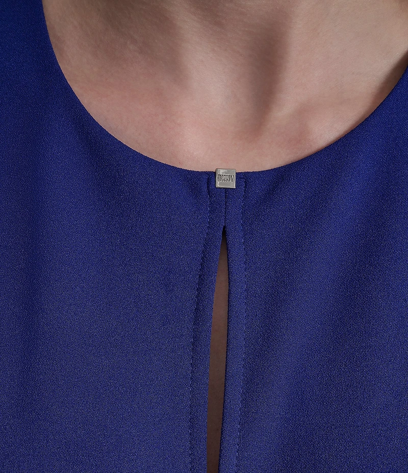 DKNY by Donna Karan Cap Sleeve Ankle Length Wide Leg Jumpsuit