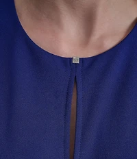 DKNY by Donna Karan Cap Sleeve Ankle Length Wide Leg Jumpsuit