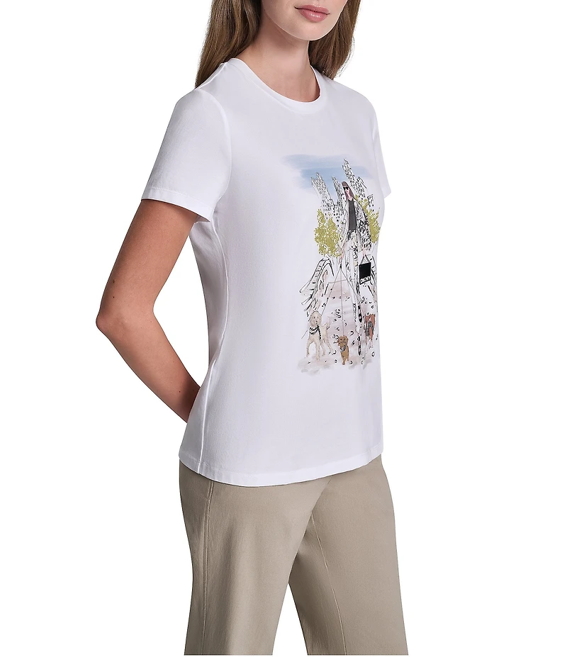 DKNY by Donna Karan Central Park Conversational Crew Neck Short Sleeve Tee