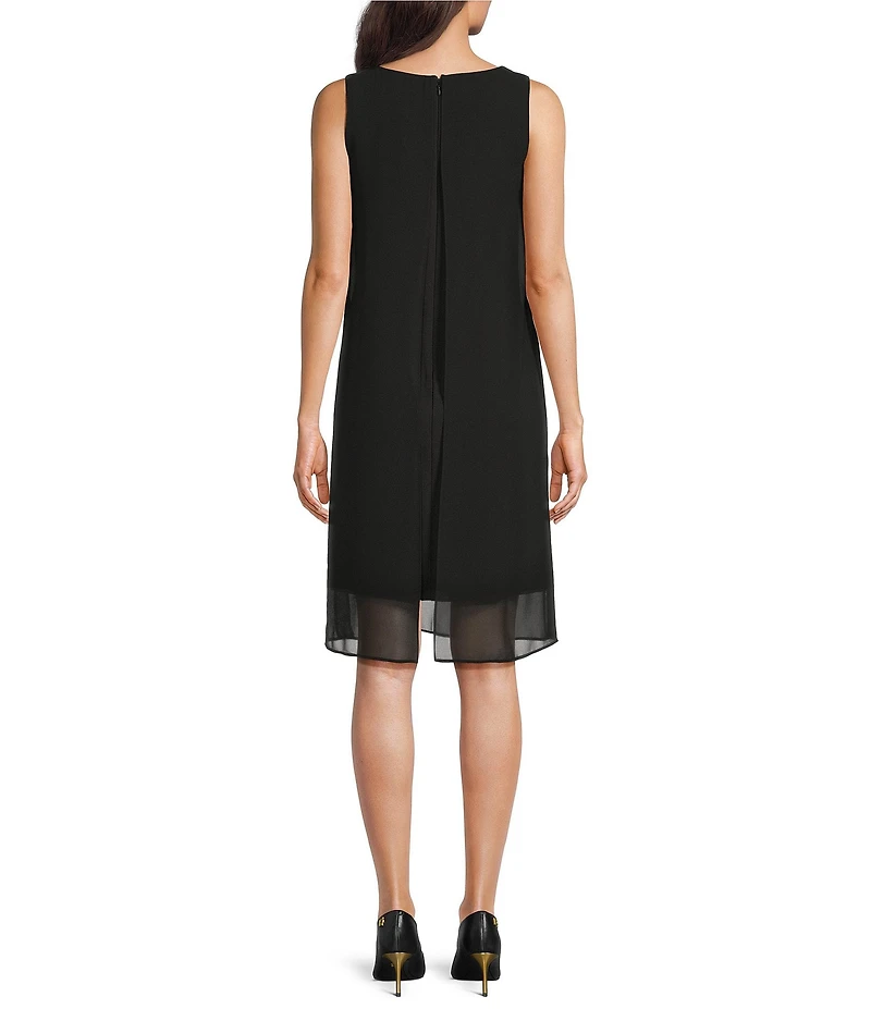 DKNY by Donna Karan Chiffon Hot Fix Overlay Sleeveless Dress