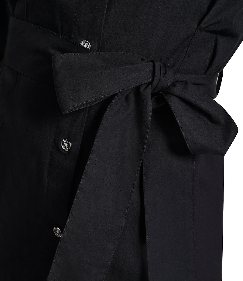 DKNY By Donna Karan Collared Neck Long Sleeve Button Down Midi Shirt Dress