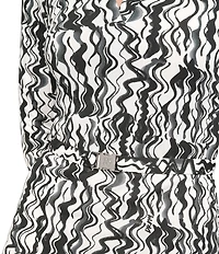 DKNY by Donna Karan Collared V-Neck 3/4 Sleeve Midi Shirt Dress