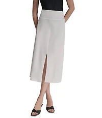 DKNY by Donna Karan Coordinating Arid Pique Front Slit Pull-On Midi Skirt