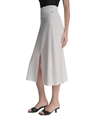 DKNY by Donna Karan Coordinating Arid Pique Front Slit Pull-On Midi Skirt