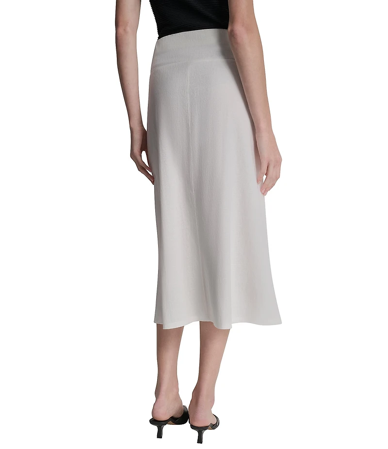 DKNY by Donna Karan Coordinating Arid Pique Front Slit Pull-On Midi Skirt