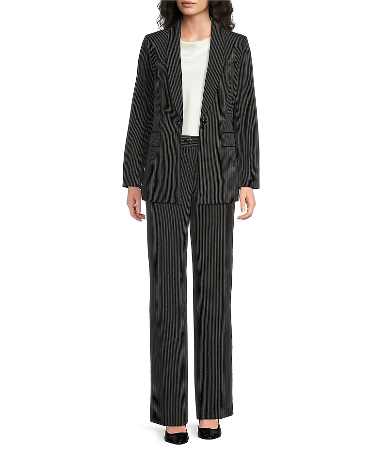 DKNY by Donna Karan Coordinating Pinstripe Commuter Blazer