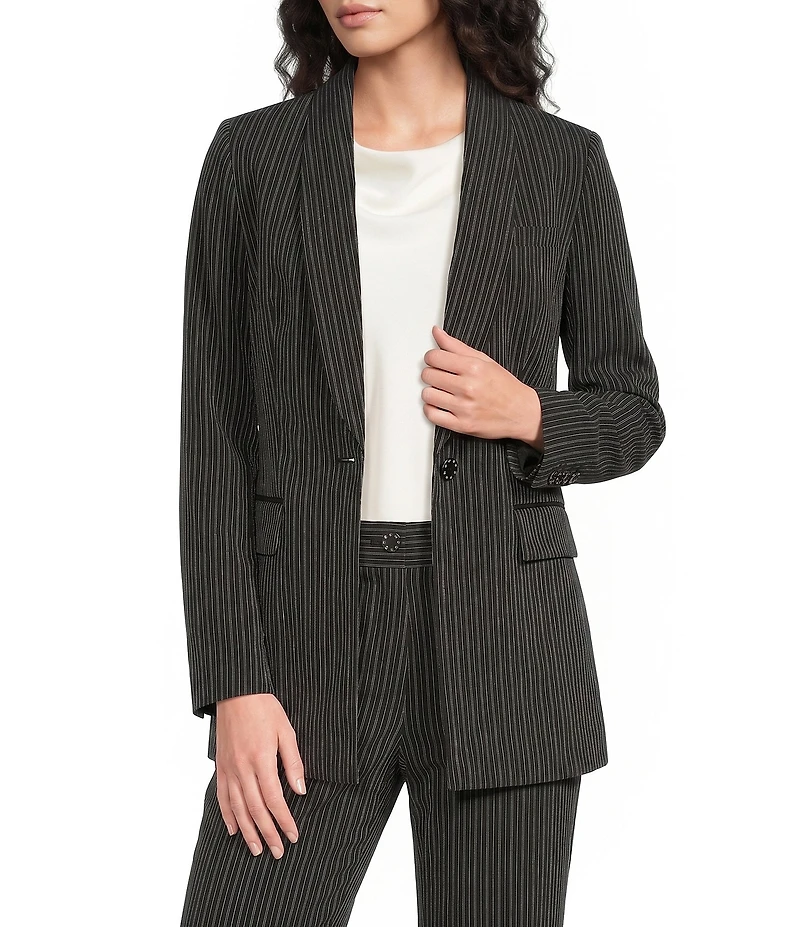 DKNY by Donna Karan Coordinating Pinstripe Commuter Blazer
