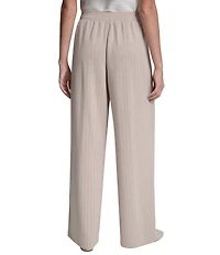 DKNY by Donna Karan Coordinating Pinstripe Cupro Pleated Straight Leg Pants