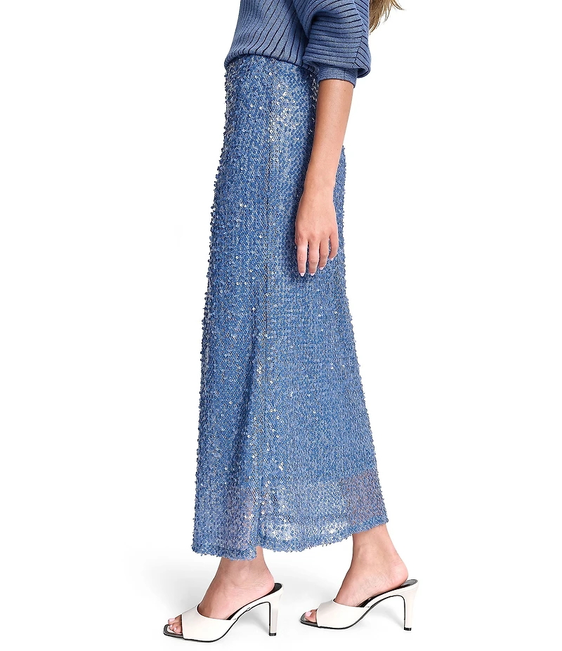 DKNY by Donna Karan Coordinating Sequin Knit A-Line Midi Skirt