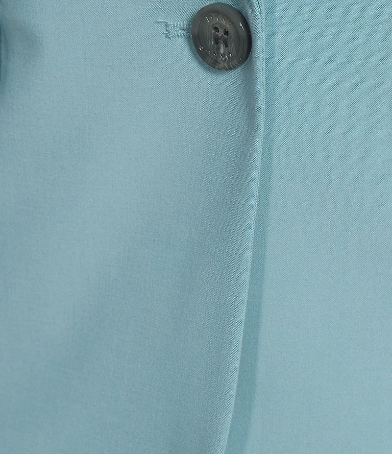 DKNY by Donna Karan Coordinating Tropical Notch Lapel 3/4 Ruched Sleeve One Button Front Jacket