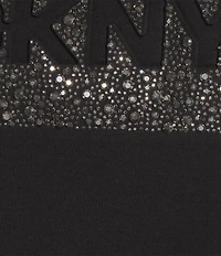 DKNY by Donna Karan Cotton Blend Crew Neck Short Sleeve Studded Graphic Tee
