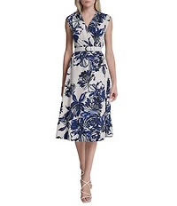 DKNY by Donna Karan Cotton Button Front Belted Midi Shirtdress