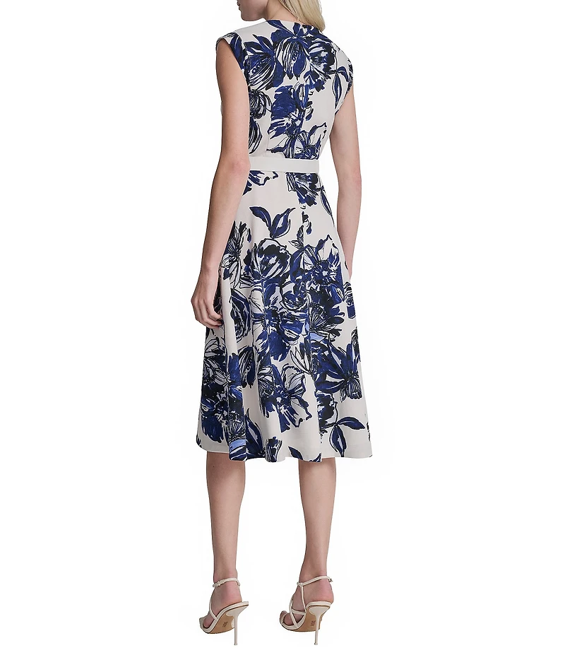 DKNY by Donna Karan Cotton Button Front Belted Midi Shirtdress