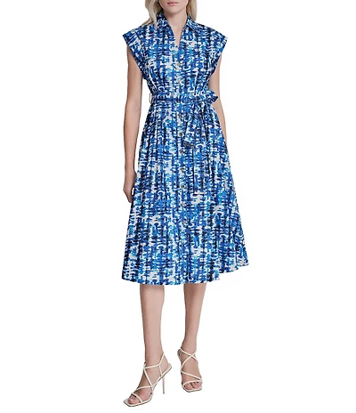 DKNY By Donna Karan Cotton Poplin Sleeveless Midi Shirtdress