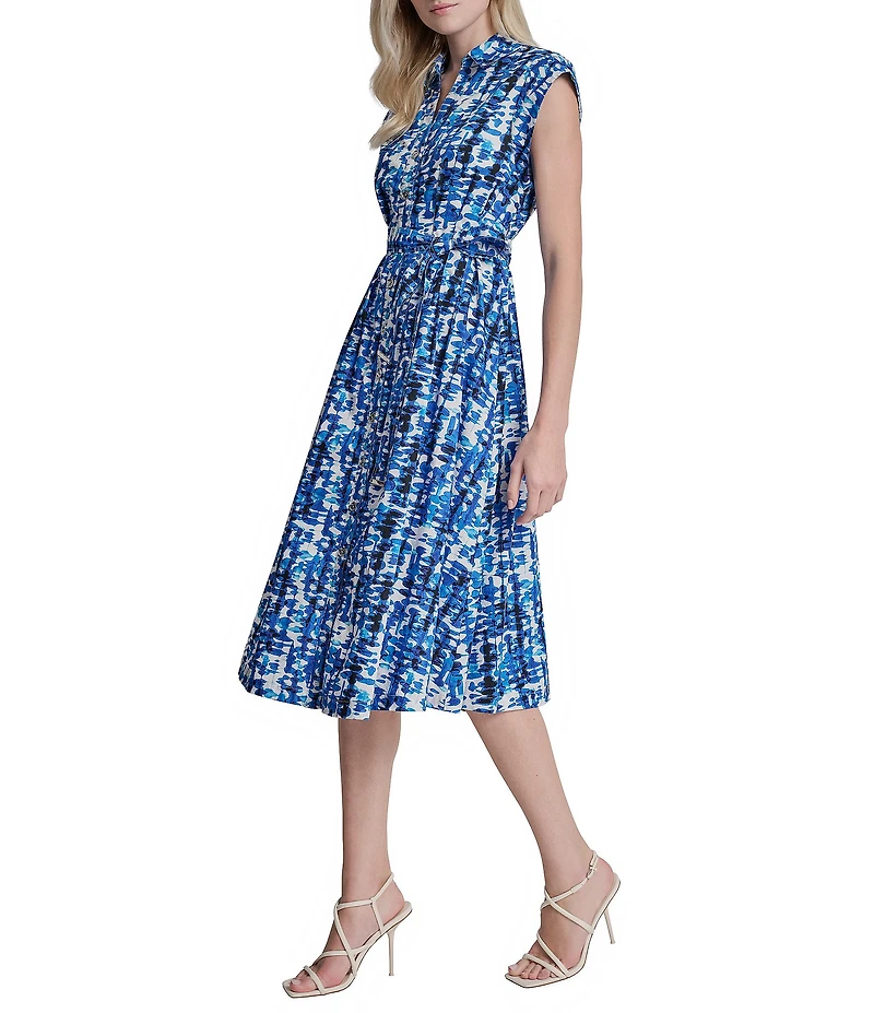 DKNY By Donna Karan Cotton Poplin Sleeveless Midi Shirtdress
