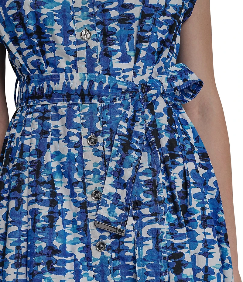 DKNY By Donna Karan Cotton Poplin Sleeveless Midi Shirtdress