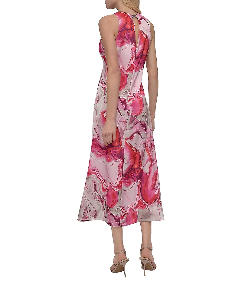 DKNY by Donna Karan Crew Neck Sleeveless Midi Dress