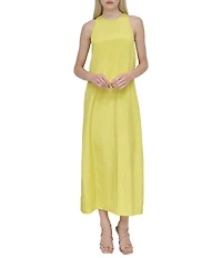 DKNY by Donna Karan Crew Neck Sleeveless Shift Midi Dress