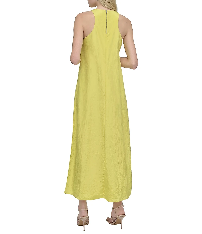 DKNY by Donna Karan Crew Neck Sleeveless Shift Midi Dress