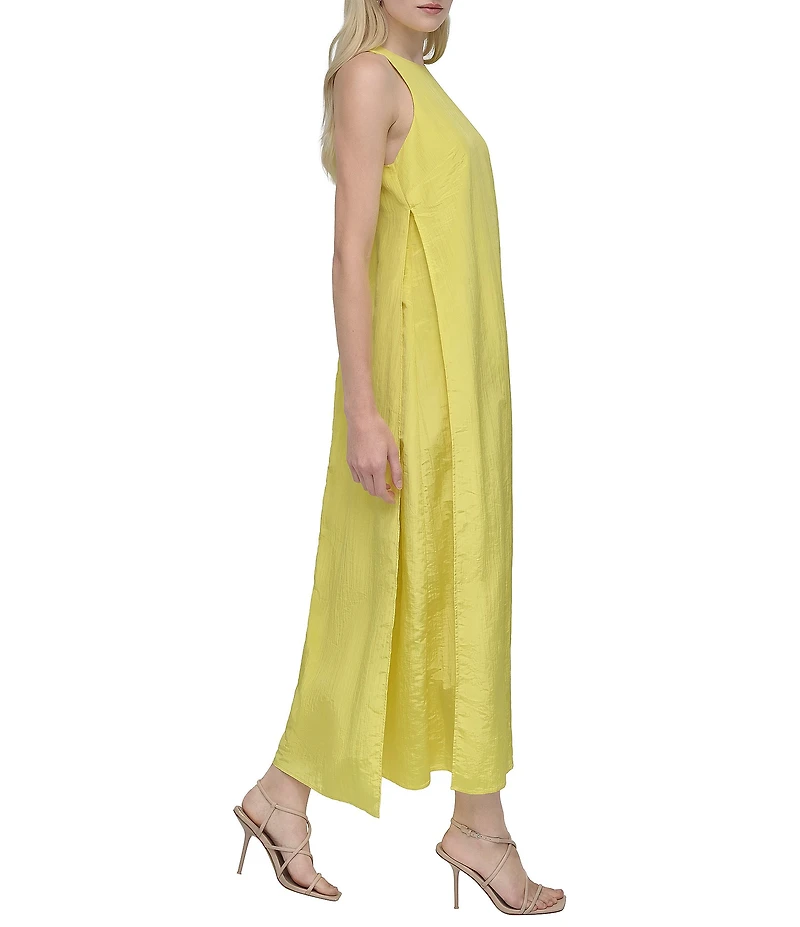 DKNY by Donna Karan Crew Neck Sleeveless Shift Midi Dress