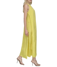 DKNY by Donna Karan Crew Neck Sleeveless Shift Midi Dress