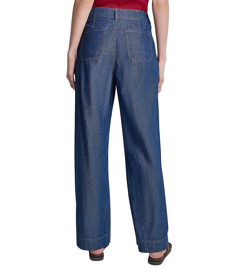 DKNY by Donna Karan Crosby Wash High Rise Straight Leg Pants