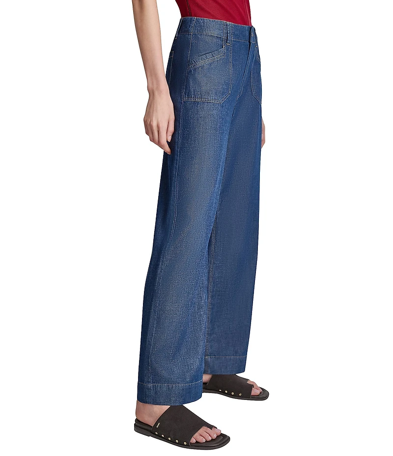 DKNY by Donna Karan Crosby Wash High Rise Straight Leg Pants