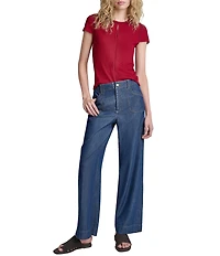 DKNY by Donna Karan Crosby Wash High Rise Straight Leg Pants