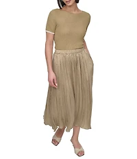 DKNY by Donna Karan Crushed Crease Midi Skirt