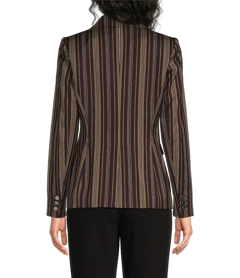 DKNY by Donna Karan Delegant Striped Notch Collar One Button Blazer