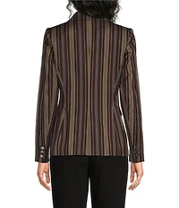 DKNY by Donna Karan Delegant Striped Notch Collar One Button Blazer