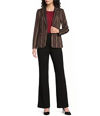 DKNY by Donna Karan Delegant Striped Notch Collar One Button Blazer