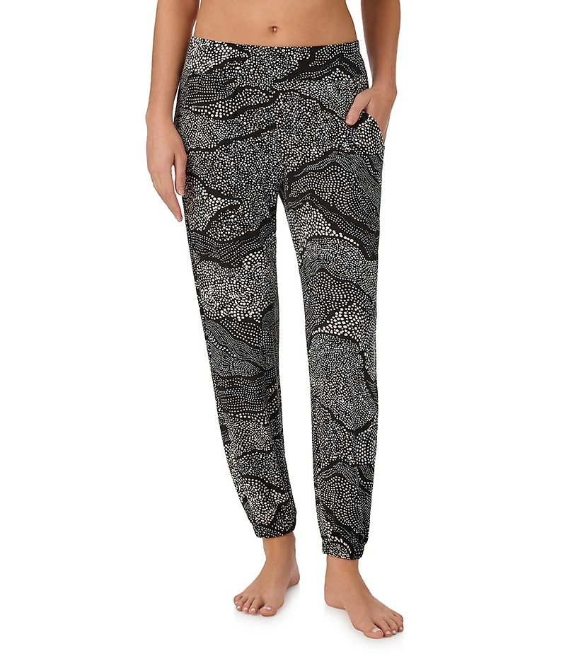 DKNY by Donna Karan Dot Print Micro Jersey Knit Coordinating Lounge Joggers