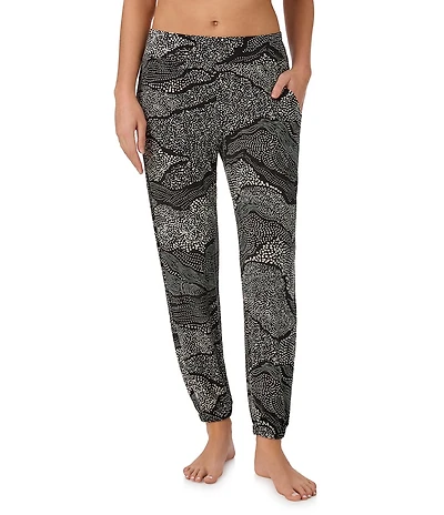 DKNY by Donna Karan Dot Print Micro Jersey Knit Coordinating Lounge Joggers
