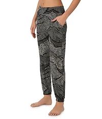 DKNY by Donna Karan Dot Print Micro Jersey Knit Coordinating Lounge Joggers