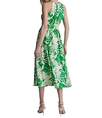 DKNY By Donna Karan Floral Print Halter Neck Sleeveless Midi Dress