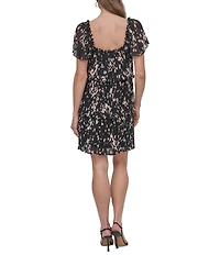 DKNY by Donna Karan Floral Print Tiered Shift Dress