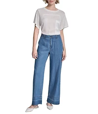 DKNY By Donna Karan Front Seam Wide Leg Pants
