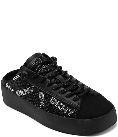 DKNY by Donna Karan Garren Logo Rhinestone Platform Mule Sneakers