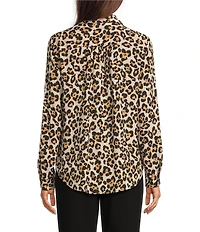 DKNY by Donna Karan Georgette Roll Tab Sleeve Button Front Shirt