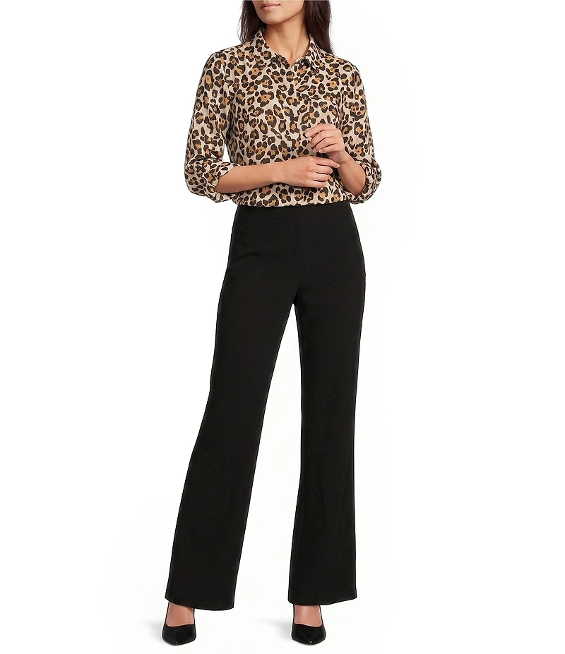 DKNY by Donna Karan Georgette Roll Tab Sleeve Button Front Shirt