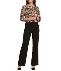 DKNY by Donna Karan Georgette Roll Tab Sleeve Button Front Shirt
